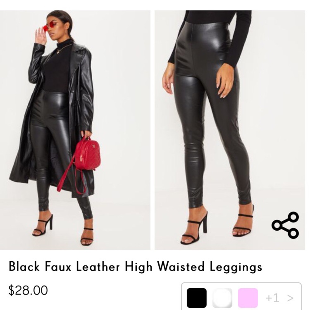 🖤 Black Faux Leather High Waisted Leggings 🖤